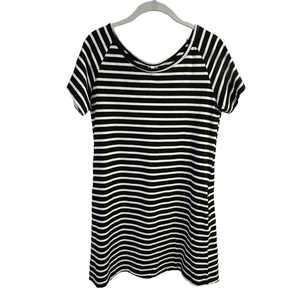 Alaster Queen Short Sleeved Black and White Striped Dress Size S NWT